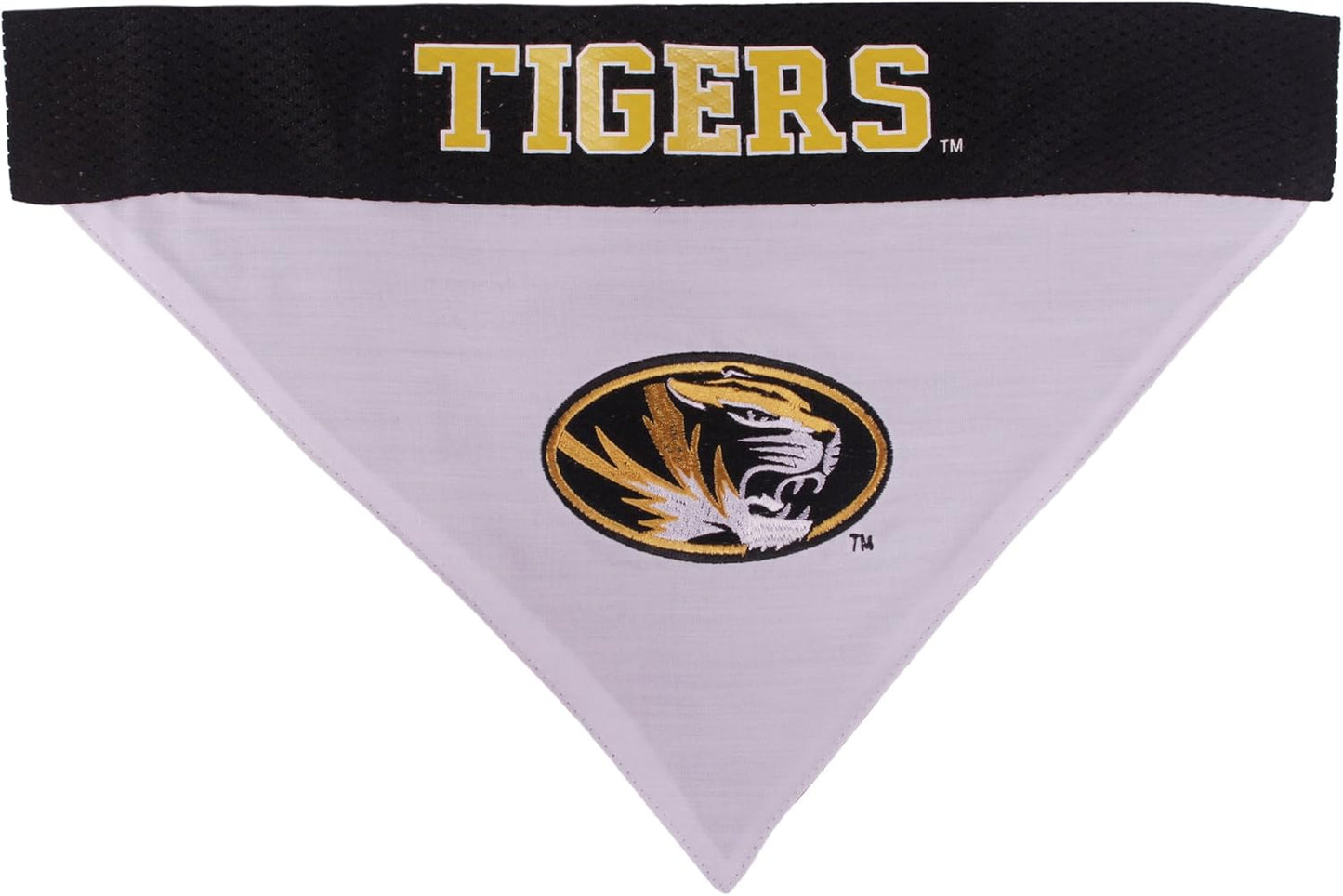 Pets First Collegiate Pet Accessories, Reversible Bandana, Missouri Tigers, Small/Medium