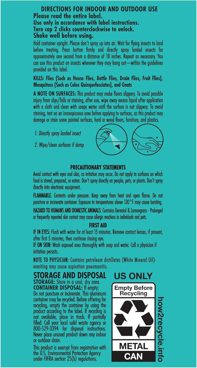Stem Kills Flies, Mosquitoes And Gnats: Plant-Based Active Ingredient Bug Spray, Botanical Insecticide For Indoor And Outdoor Use; 10 fl oz (Pack Of 1)