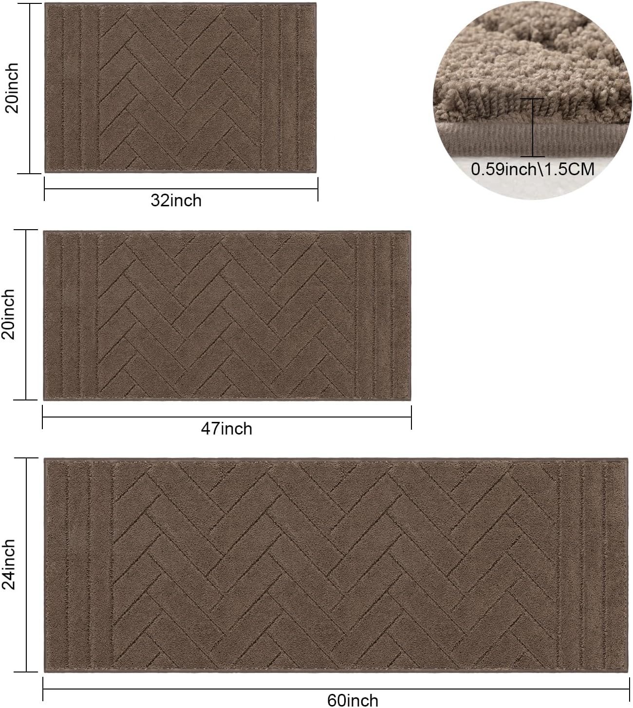 Tindbea Dog Mat for Muddy Paws,Absorbs Moisture Dirt Non-Slip Washable Mud Mat for Dogs,Soft Rubber Backing Front Inside Pet Rug for Entryway, Mud Dog Paws, Patio(20"x31.5",Latte)