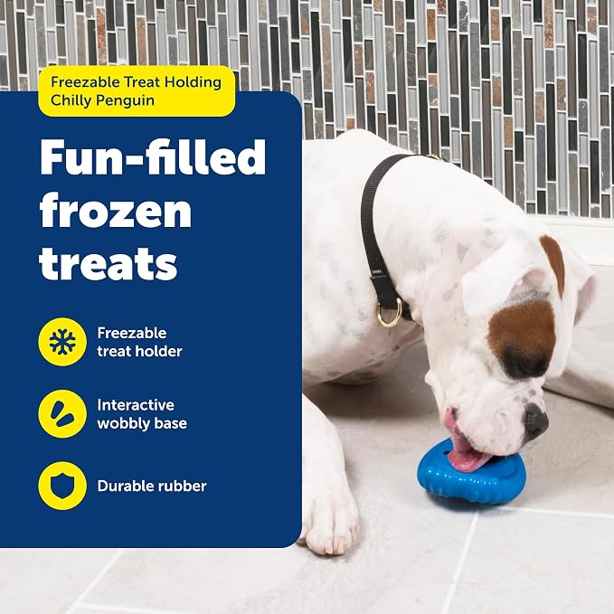 PetSafe Chilly Penguin-Freezable Dog Toy for Small Dogs-Fill and Freeze-Frozen Dog Toy to Fill with Treats-French Vanilla Scented-Interactive Pet Puzzle for Boredom or Separation Anxiety,(Pack of 2)