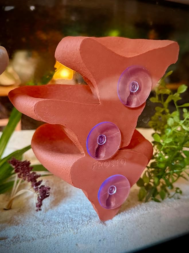 Mushroom Ledge for Terrarium – Climbing & Resting Platform with Suction Cups (Terracotta, 6''x4.5''x5.25'')