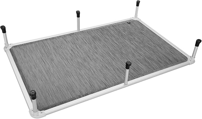Veehoo Chew Proof Elevated Dog Bed, Cooling Raised Pet Cot, Silver Aluminum | Indestructible Dog Bed with Durable Textilene Mesh Fabric, No-Slip Feet for Indoor or Outdoor, 59", Extra Large, Black Silver
