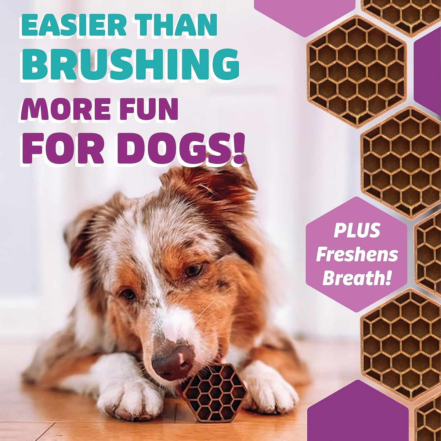 Dog Dental Treats – Vet VOHC Approved – Delicious Chicken Protein – Removes Tartar with Cleaning Comb Shape – Dental Dog Treats for Medium Dogs (36oz, 45 Count)