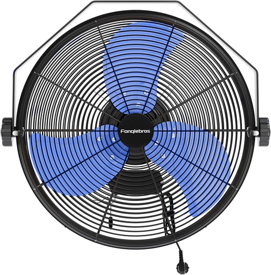 4580 CFM 18 inch High Velocity Wall Mounted Fan, 3-Speed Metal Fan with Sealed Motor, 360 Degree Tliting Heavy Duty Wall Fan for Patio, Barn, Garage, and Gazebo - UL listed
