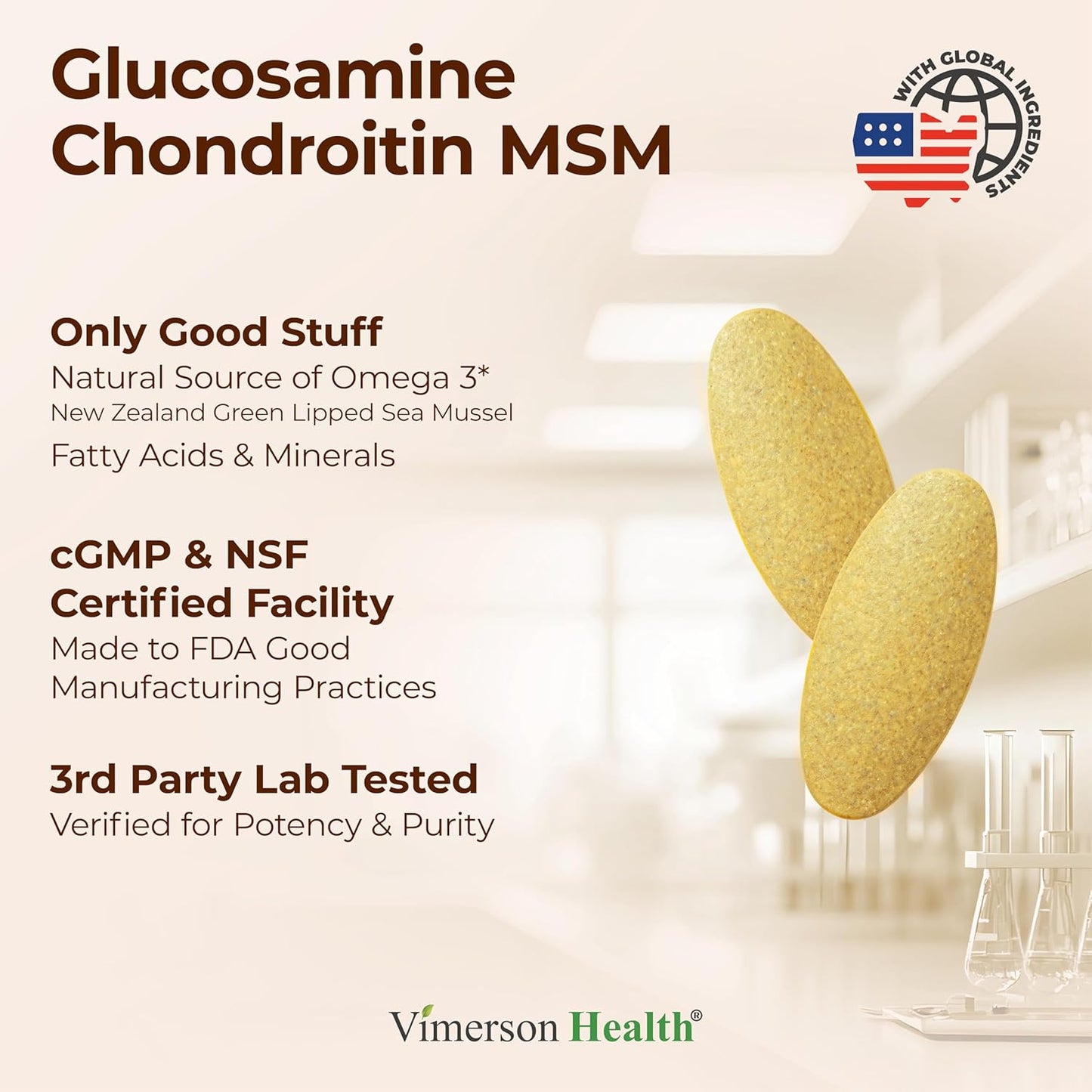 Glucosamine Chondroitin MSM Supplement – Advanced Joint Supplements for Men and Women w/Glucosamine Sulfate 1000mg, Chondroitin Sulfate & MSM, Vitamin B12 and More for Joint Health – FSA Eligible