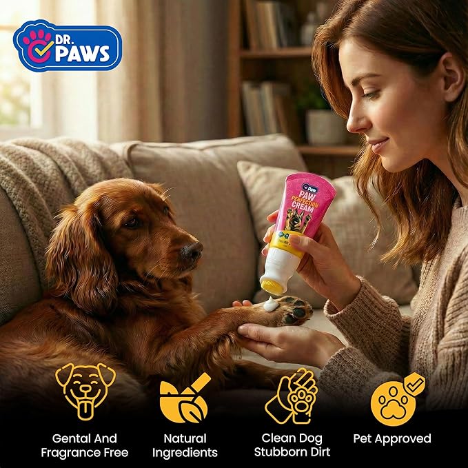 Dr. Paws Dog Paw Protector Balm Perfection Cream - Mess Free, Hydrating, Moisturizing, Non-Greasy, Lick Safe Dog Paw Balm - Premium Animal Foot Moisturizer for Soft, Healthy Paws - 50ml