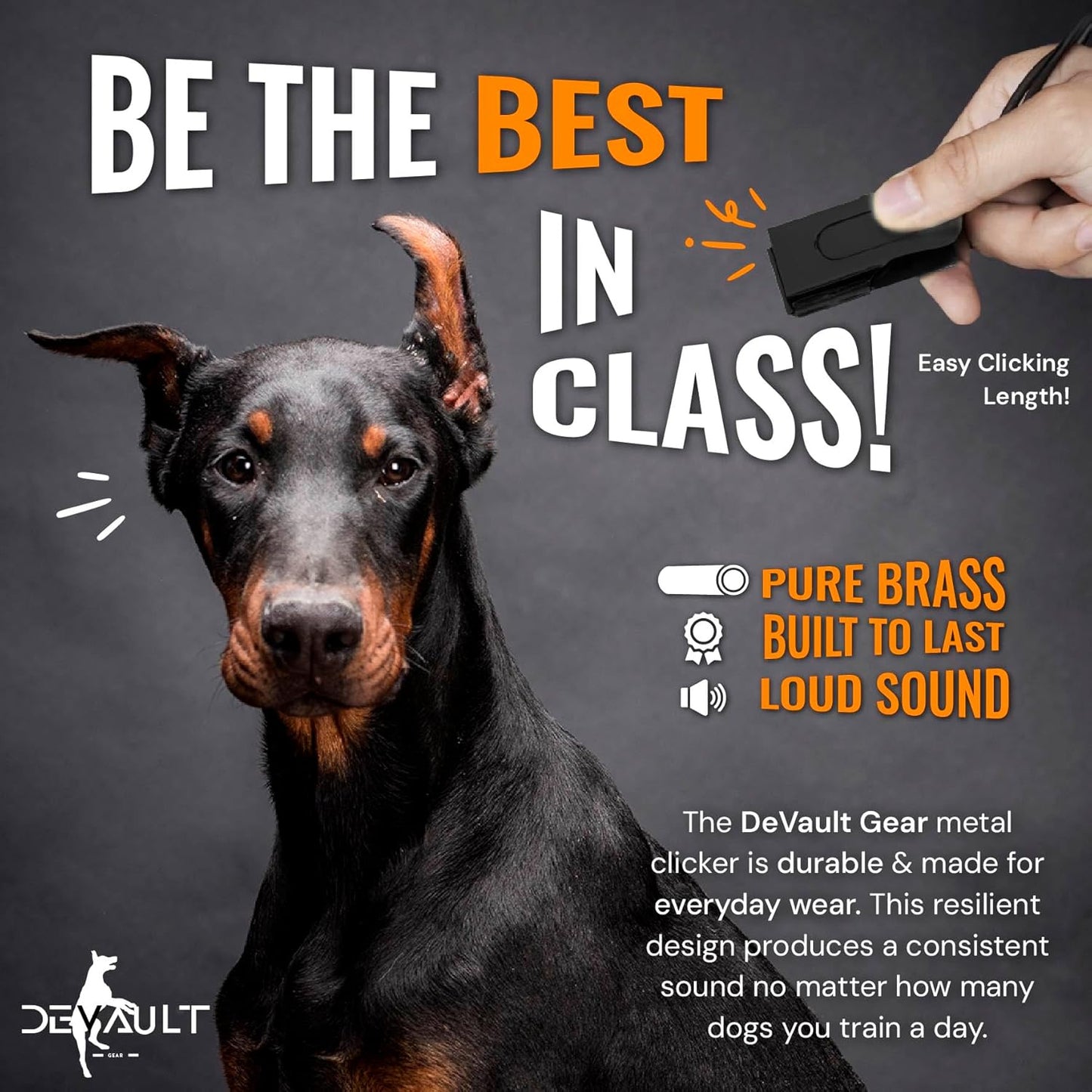 Black Dog Clicker with Necklace - Clickers for Pet Training - Dog Training & Behavior Aids Easy to Carry with You Anywhere - Teach Your Dog Tricks or Reward His Behavior