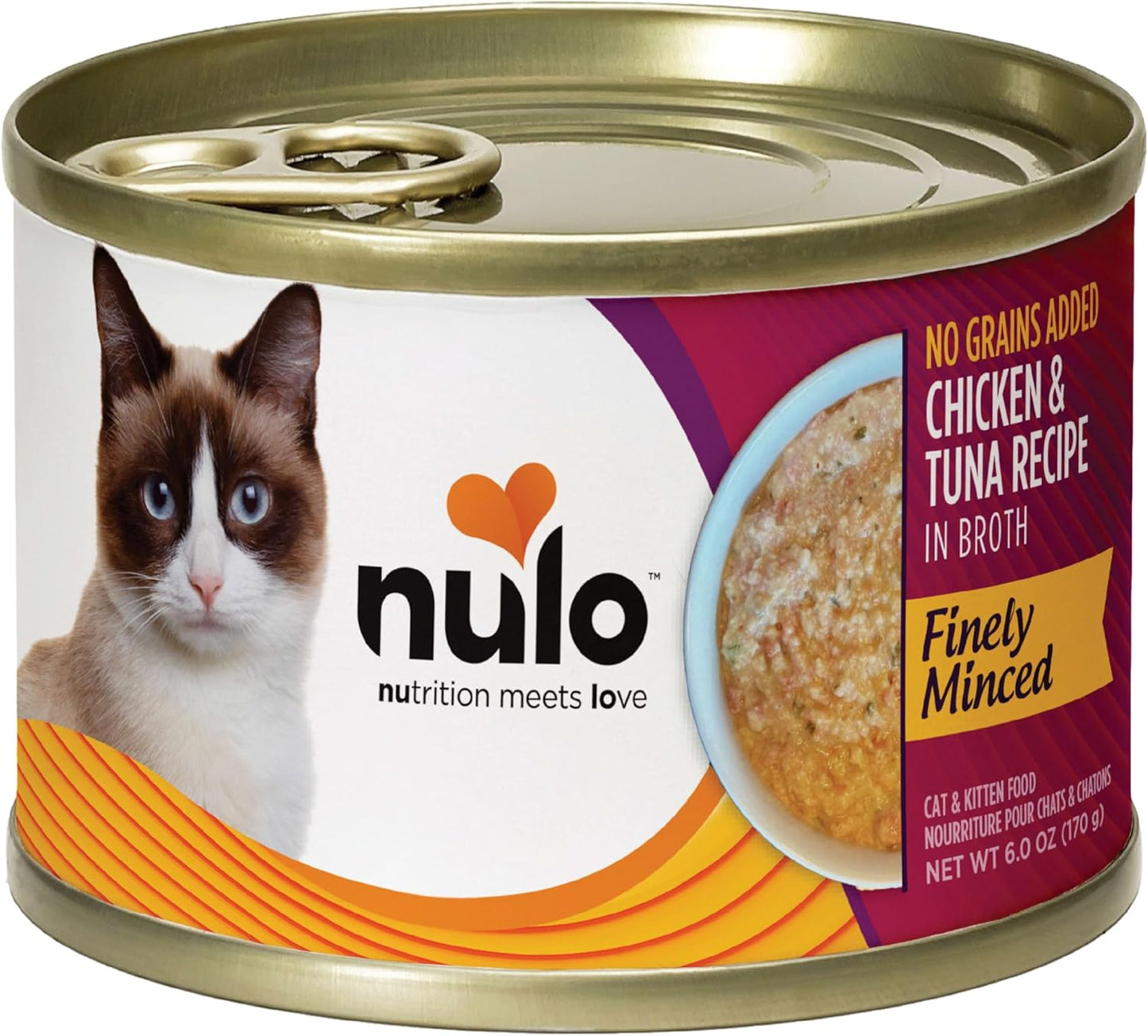 Nulo Finely Minced Chicken & Tuna Flavor Wet Canned Cat Food, 6.0 Ounce (Pack of 8)