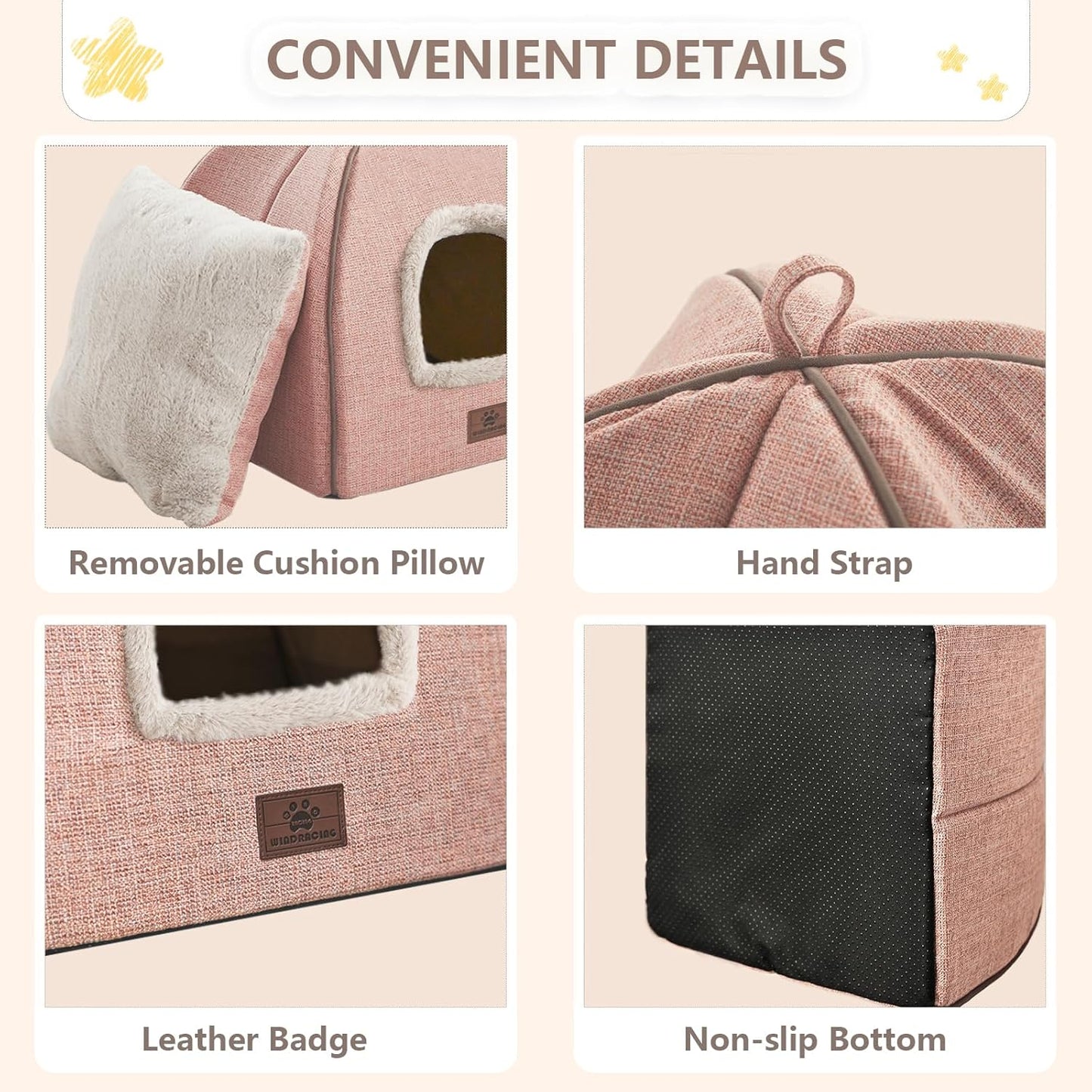 Cat Bed for Indoor Cats - Cat Cave Beds Cat House Cat Tent with Removable Washable Cushioned Pillow, Soft Kitten beds,Cat Beds & Furniture, for Small and Medium Pet Bed