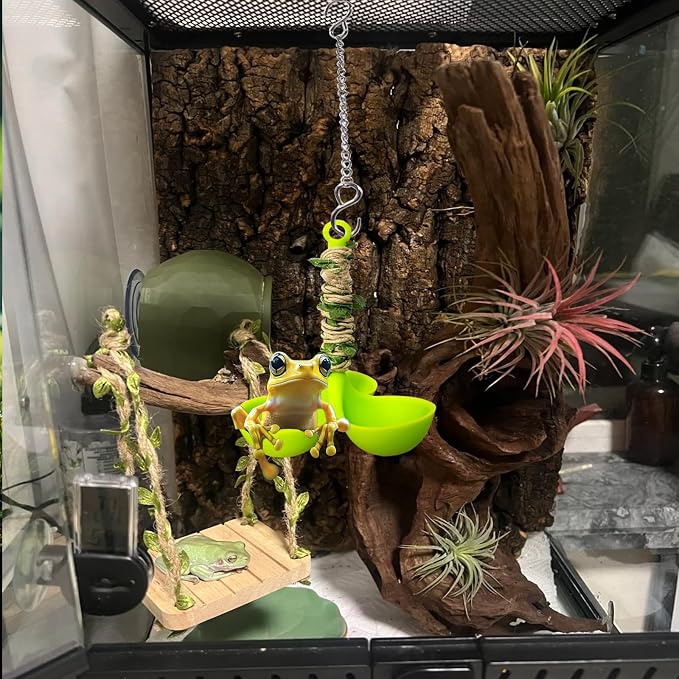 Frog Habitat Hammock with Suction Cup,Soft Silicone Tree Frogs Terrarium Accessories ，Applicable to Toad, Tadpole， Tree Frogs, Dwarf Frogs, Small Amphibians