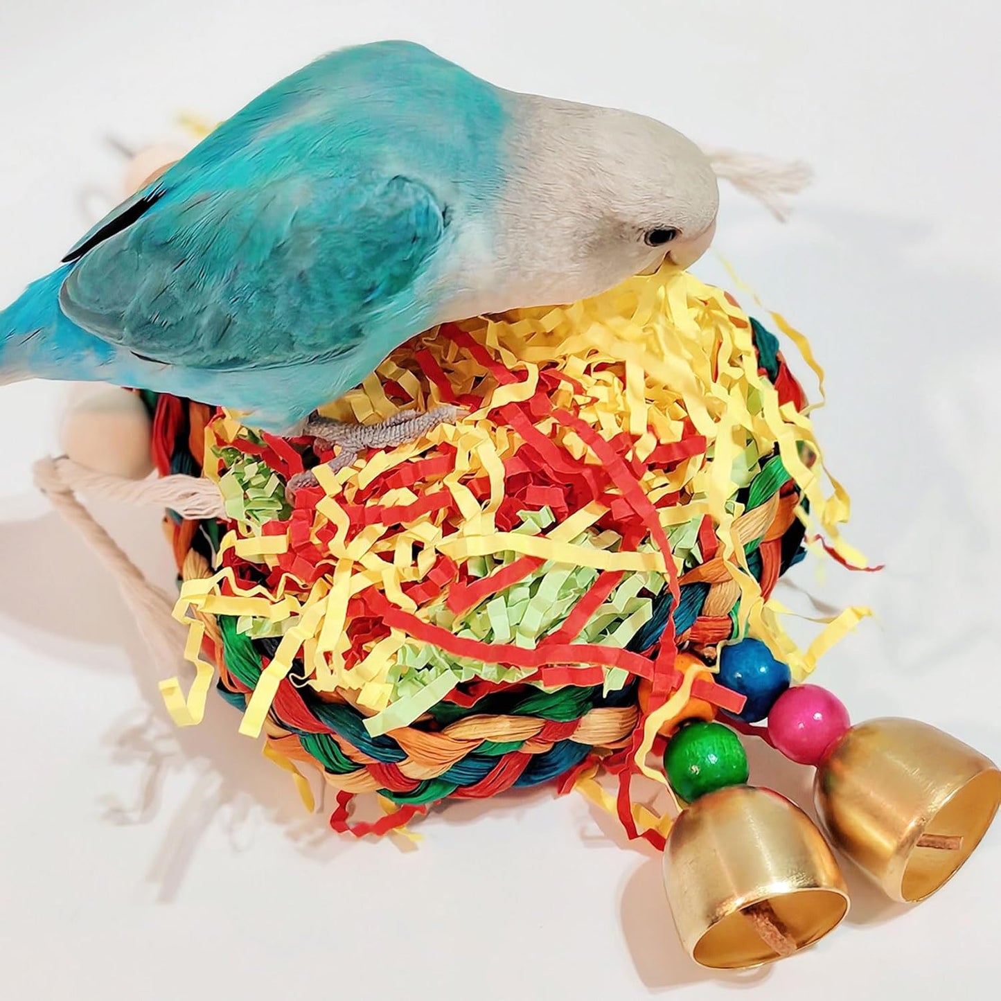 Parakeet Toys,Natural Sola Balls and Shredding Hanging Chewing Toy,2 PCS Small and Medium-Sized Parrot Toys, Bird Toys for Parrots,Cockatiels,Conures,Lovebird,Christmas Birds Toy