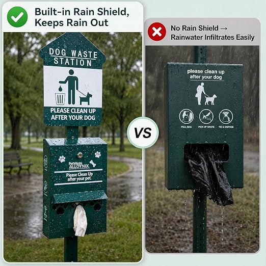 Dog Waste Station - Durable Dog Poop Trash Can Outside, 10-Gallon Capacity with Lid, Pet Waste Station for Parks, Yards & Public Spaces