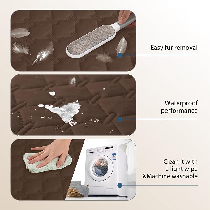 gogobunny 3X Stronger Waterproof Pet Blanket, Scratch Proof Furniture Protector for Dogs Cats, Reversible Cover 32x53 Inch, Dark Chocolate