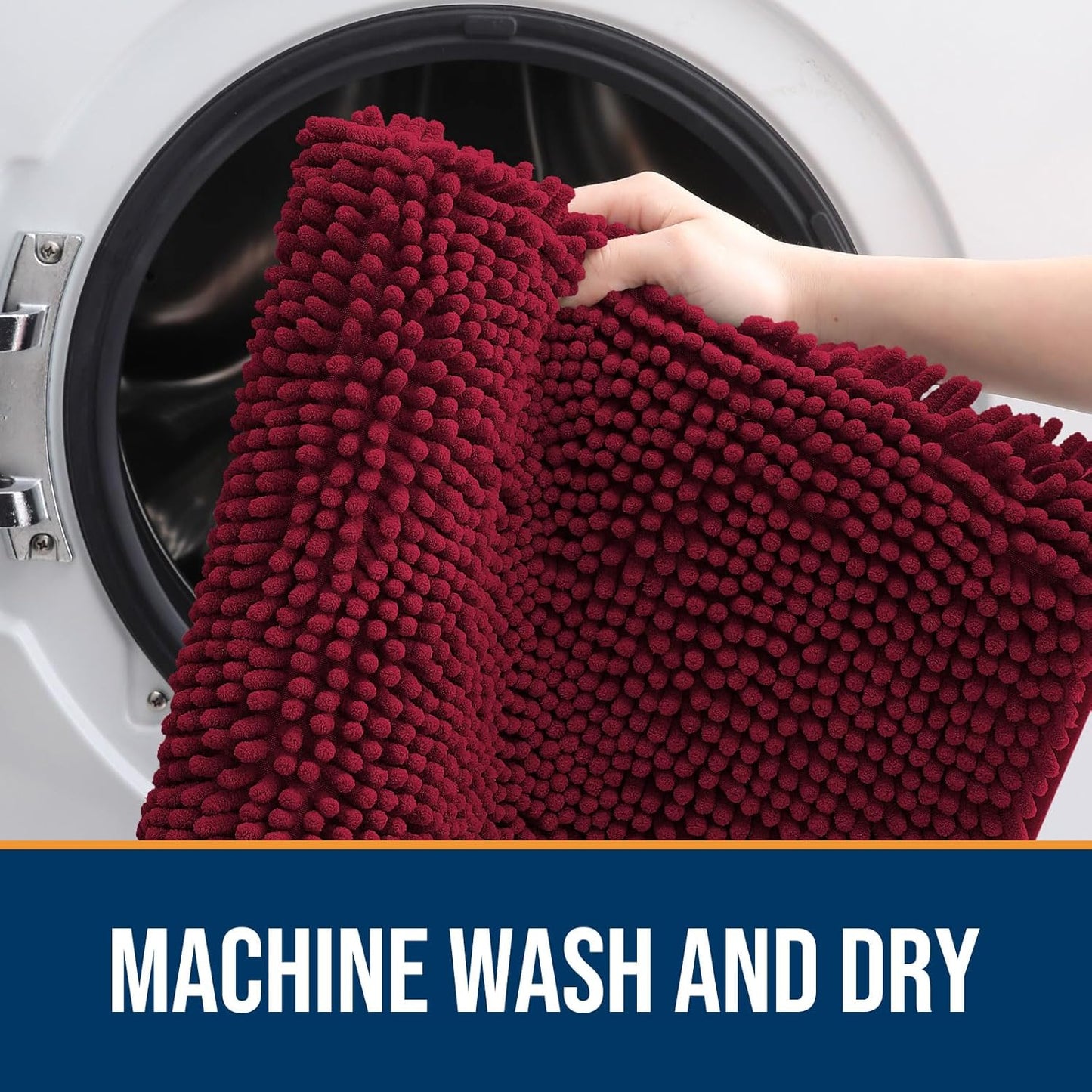 OLANLY Dog Door Mat for Muddy Paws 45x27, Absorbs Moisture and Dirt, Absorbent Non-Slip Washable Doormat, Quick Dry Chenille Mud Mat for Dogs, Entry Indoor Entryway Carpet for Inside Floor, Burgundy