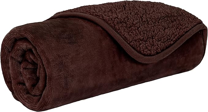 PetAmi Waterproof Dog & Cat Blanket, Pee Proof for Couch, Reversible, Soft Fleece, Washable, 24x32 Brown