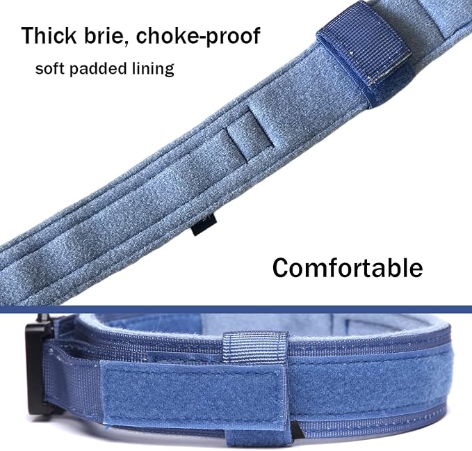 Tactical Dog Collar for Large Dogs with Control Handle,Dark Blue,M | 1000D Heavy-Duty Nylon Fabric,Quick-Release Metal Buckle,Adjustable Fit,Soft-Padded Webbing,D-Ring,for Training & Hiking