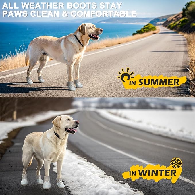 EXPAWLORER 4PCS Anti-Slip Dog Shoes - Breathable Mesh Dog Booties & Paw Protectors with Reflective Straps for Outdoor Cold/Hot Pavement, Indoor Hardwood Floors, Dog Boots for Small Medium Large Dogs