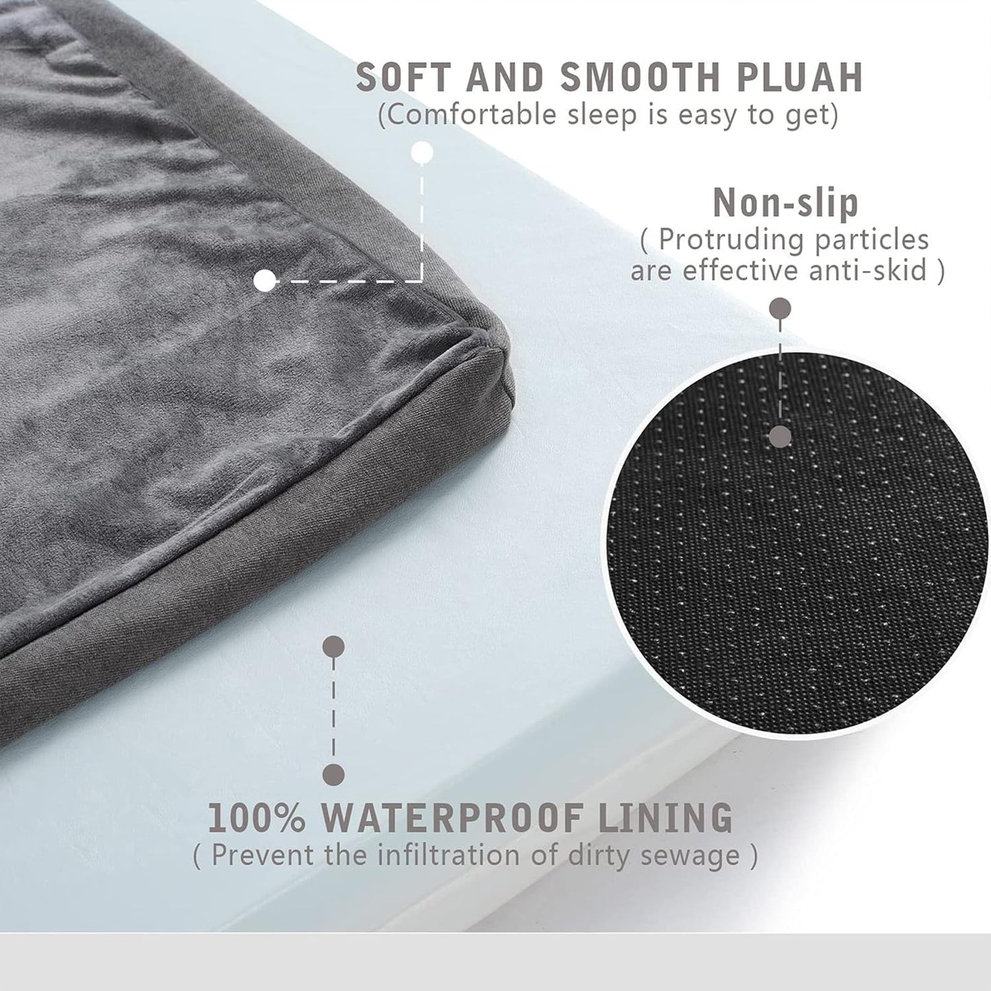 Orthopedic Memory Foam Dog Bed for Large Dogs, Cooling Dog Beds -Waterproof Pet Bed Mats for Crate with Removable Washable Cover,Ideal for Arthritic Dogs (47inch,110Lbs)