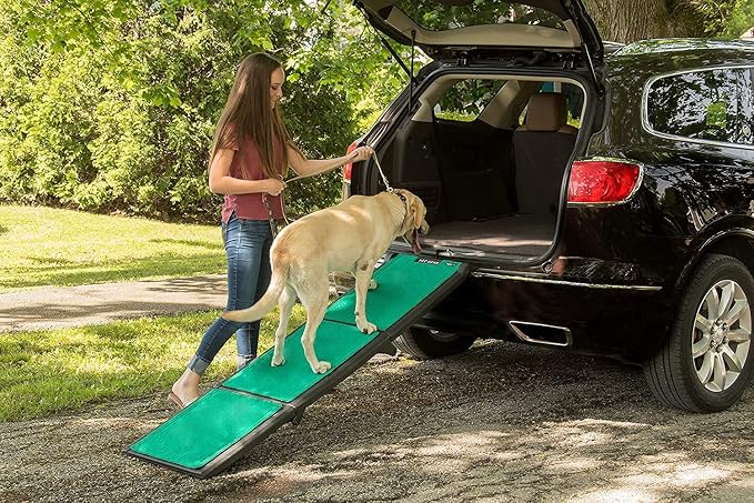 Pet Gear supertraX Ramps for Dogs and Cats, Maximum Traction Surface, Portable/Easy-Fold (No Tools Required), Built in Handle for Travel, 5 Models, 42-71 Inches Long, Supports 150-200lbs