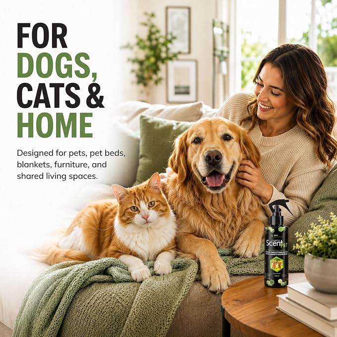 Pet Freshening & Odor Neutralizing Spray for Dogs, Cats, Fabrics, Pet Beds & Furniture, Fresh Between Baths, Touch-Activated Freshness, 98% Natural, Alcohol-Free Formula - Sweet Jazz (50mL) | Long-lasting Sweet Jazz freshness with nanoSCENT Technology,...
