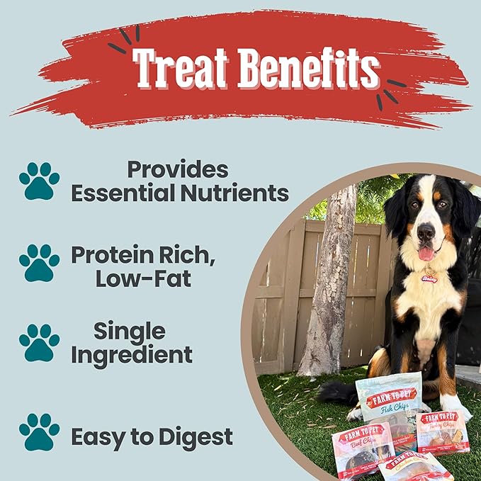 Farm To Pet - Puppy Packs 'N Snacks Dog Treat Starter Pack - Fish 4oz + 1 Chicken & 1 Beef & 1 Turkey Snack Pack - Single Ingredient Training Treats, All Natural, Lean for Small, Medium, Large Breeds