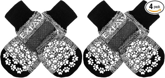 EXPAWLORER Anti Slip Dog Socks to Prevent Licking Paws, Dog Shoes for Hot Pavement, Dog Booties for Small Medium Large Senior Dogs, Traction Control Boots & Paw Protectors for Hardwood Floors