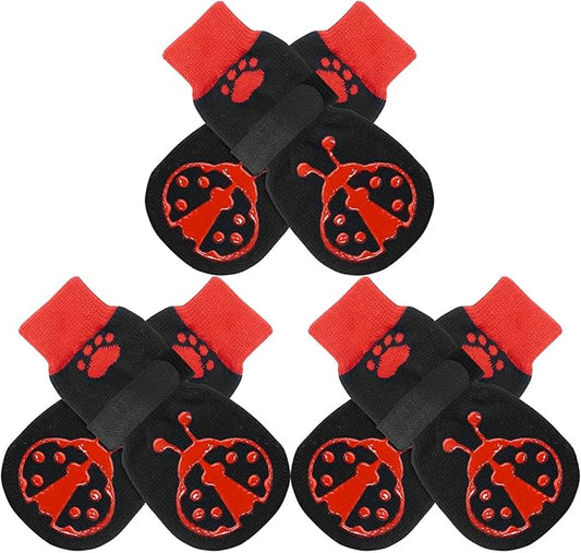 EXPAWLORER Anti Slip Dog Socks to Prevent Licking Paws,Winter Dog Boots & Paw Protectors,Dog Booties for Hardwood Floors with Grippers,Dog Shoes for Hot/Cold Pavement Small Medium Large Senior Dog