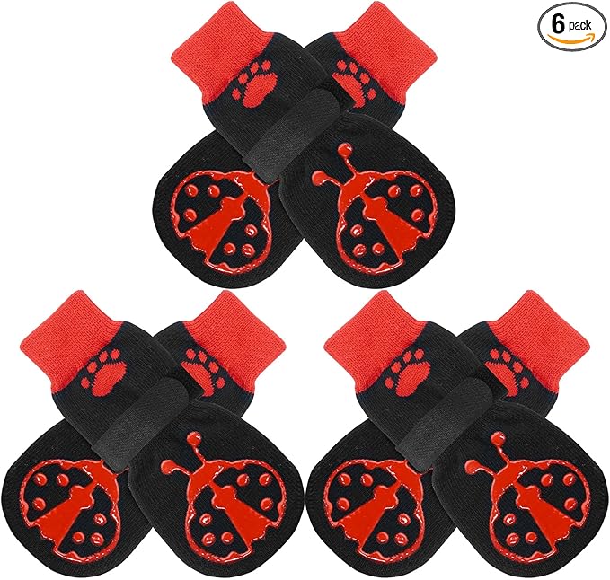 EXPAWLORER Anti Slip Dog Socks to Prevent Licking Paws,Winter Dog Boots & Paw Protectors,Dog Booties for Hardwood Floors with Grippers,Dog Shoes for Hot/Cold Pavement Small Medium Large Senior Dog