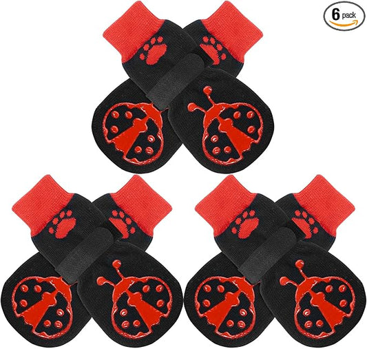 EXPAWLORER Anti Slip Dog Socks to Prevent Licking Paws,Winter Dog Boots & Paw Protectors,Dog Booties for Hardwood Floors with Grippers,Dog Shoes for Hot/Cold Pavement Small Medium Large Senior Dog