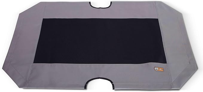 K&H Outdoor Elevated Dog Bed Pet Cot Replacement Cover, XL 50x32in, Gray | Designed to fit K&H XL Pet Cots (Sold Separately), Indoor Outdoor Dog Bed, Breathable Cooling Mesh Center, Machine Washable