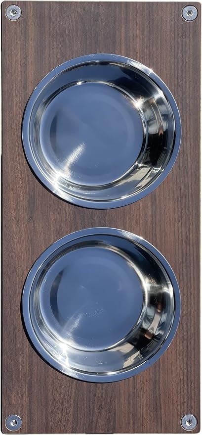 Raised Pet Bowls for Cats and Dogs, Outdoor Elevated Dog Cat Food and Water Bowls Stand Feeder on Aluminum Legs with 2 Stainless Steel Bowls Sizes for Small Medium and Large Dogs. - Medium (Tosca)
