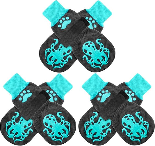 EXPAWLORER Anti Slip Dog Socks to Prevent Licking Paws,Winter Dog Boots & Paw Protectors,Dog Booties for Hardwood Floors with Grippers,Dog Shoes for Hot/Cold Pavement Small Medium Large Senior Dog