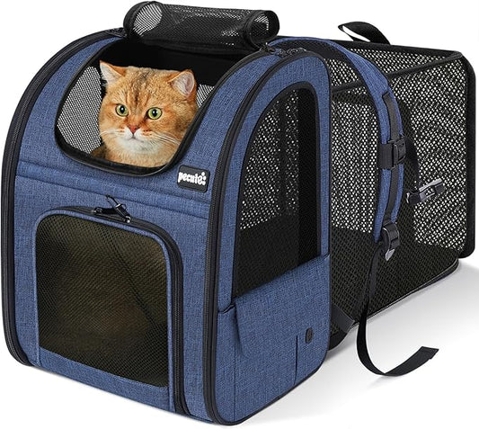 pecute Cat Carrier Backpack Expandable, Cat Backpack with Breathable Window