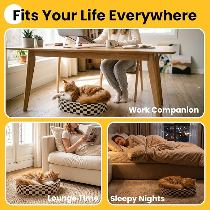 Conlun Oval Cat Scratcher Bed | Scratching Bowl Lounge for Kittens | Medium | Corrugated Cardboard Pad | Concave Shape | No Mess Enclosed Base | Serves as Couch Furniture Protector
