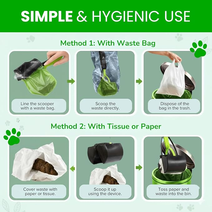 SHAZORY Pooper Scooper for Dogs & Cats – Long Handle, Heavy-Duty Design with Bag Dispenser, Poop Scooper for Large Dogs, Dog Poop Scoop for Yard, Portable for Pet Parents & Dog Walkers (28")