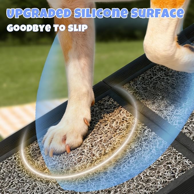 Dog Ramp for Car 63" x 20", Folding Pet Ramp for Large Dogs with Non-Slip Rug Surface, Portable Dog Car Ramp for SUV Car & Truck