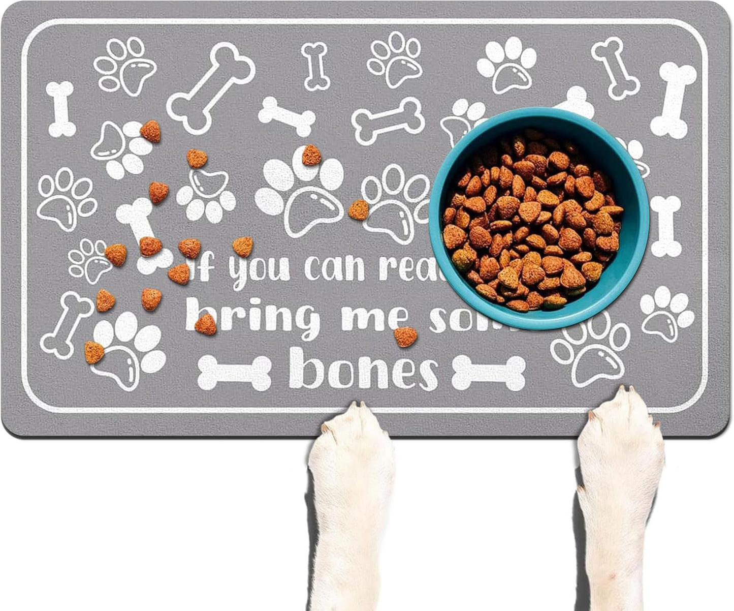 Pet Feeding Mat for Floors Waterproof Dog Mat for Food and Water Absorbent Quick Dry Non Slip mat for Cat Bowls