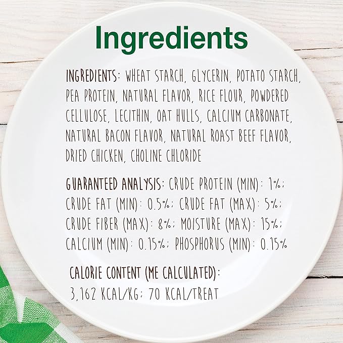 Nylabone Healthy Edibles Natural Dog Chews, Long Lasting Bones for Dogs, Bacon Flavor Dog Treats, X-Small (2 Count)