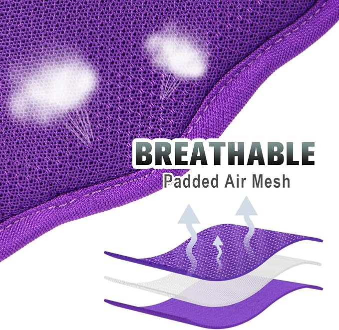 BARKBAY No Pull Dog Harness Large Reflective Dog Harness with Front Clip and Easy Control Handle for Walking Training Running with ID tag Pocket(Purple,M)