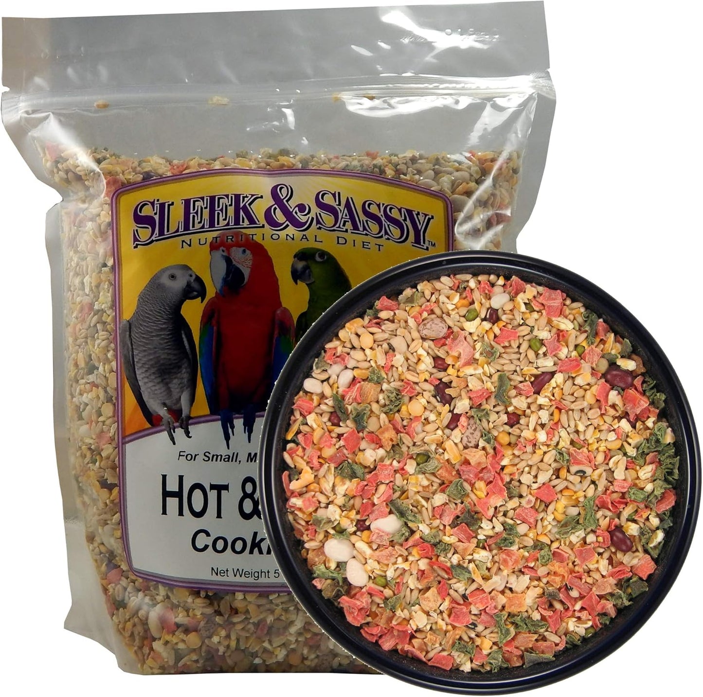 SLEEK & SASSY Hot & Hearty Premium Cooking Diet for Birds (5 lbs.)