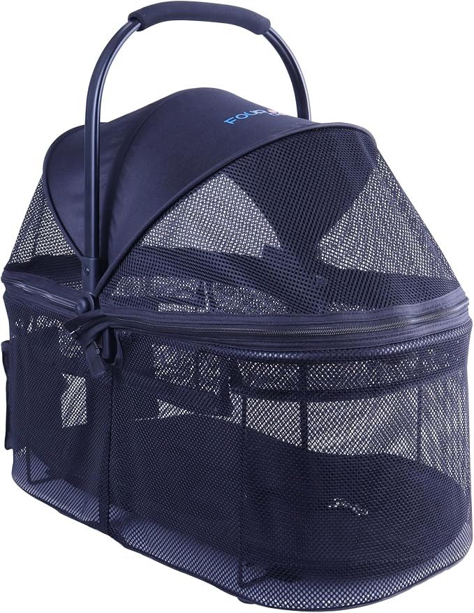 Full-Window pet Stroller with Detachable Carrier,4 Wheels for Cats & Dogs, with Storage Basket,Cup Holder, Travel Puppy/Cats Stroller.