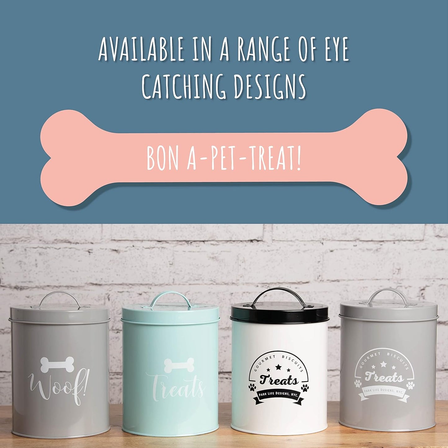 Park Life Designs 1.4 Qt. Small Treat Canister (Casper (Powder Blue))