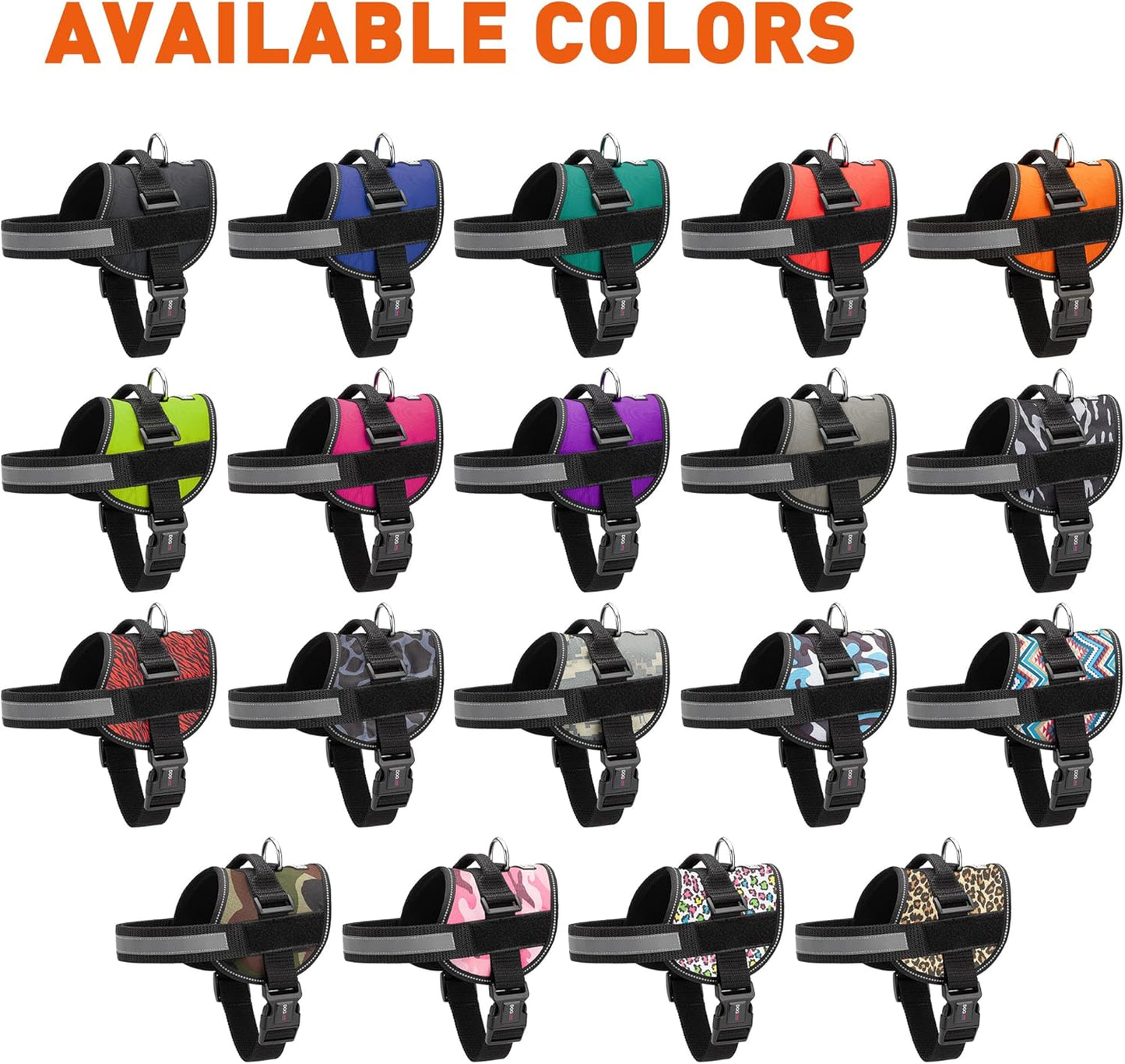 Dogline Dog Harness, Reflective No-Pull Adjustable Vest with Handle for Walking, Training, Breathable, No - Choke Harness for Small, Medium or Large Dogs Room for Patches Leopard Brown XS 15"-18"