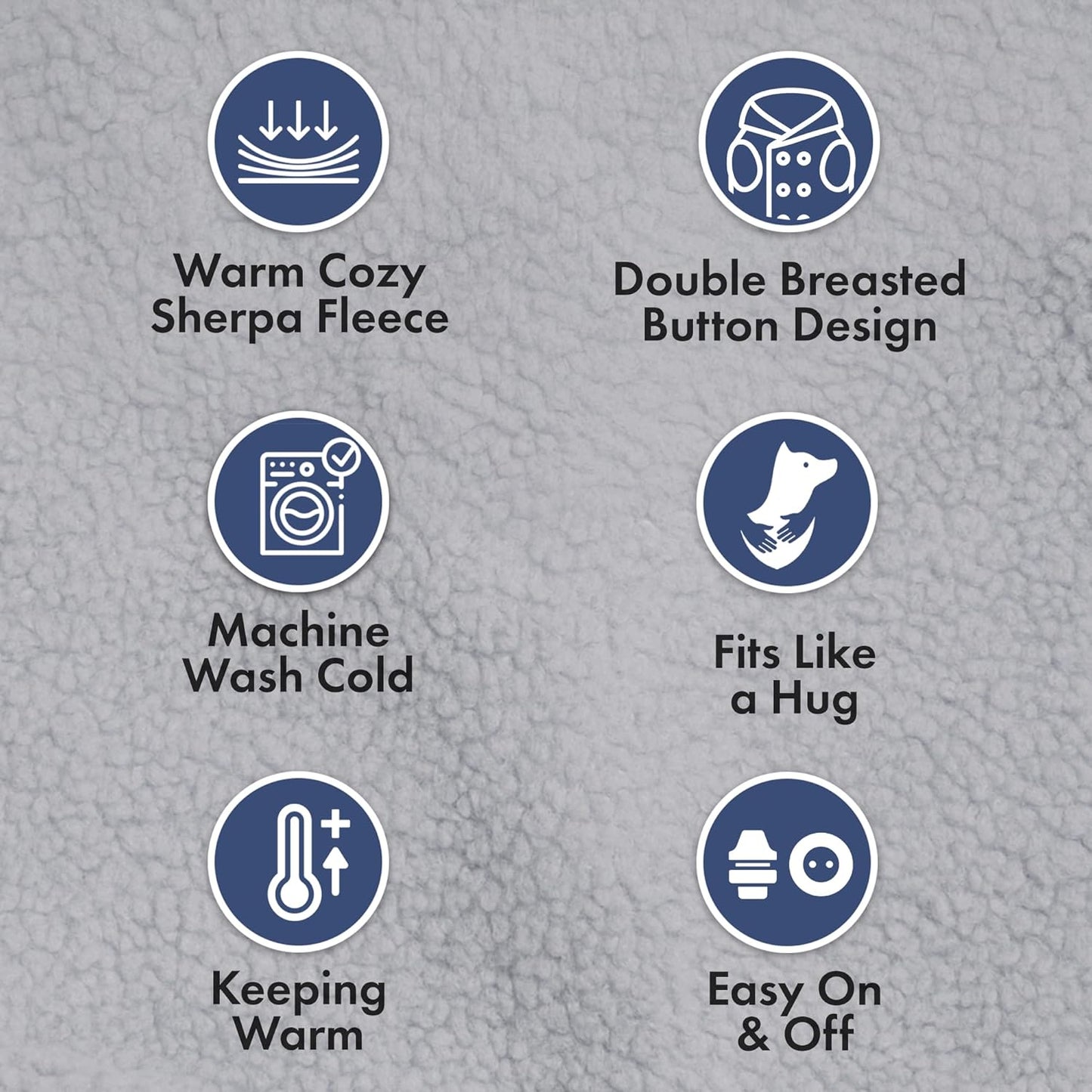 Spark Paws Teddy Dog Sweater, Sherpa Jacket Vest with Warm Fleece Lining, Winter Coat Suitable for Small Medium Large XL XXL Breeds - Grey - L