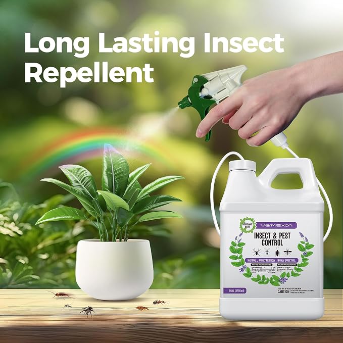 VermExon Peppermint Oil Insect & Pest Control Spray – 128oz Natural Plant-Based Bug Killer for Spiders, Ants, Flies, and Other Insects, Safe for Home & Kitchen Use