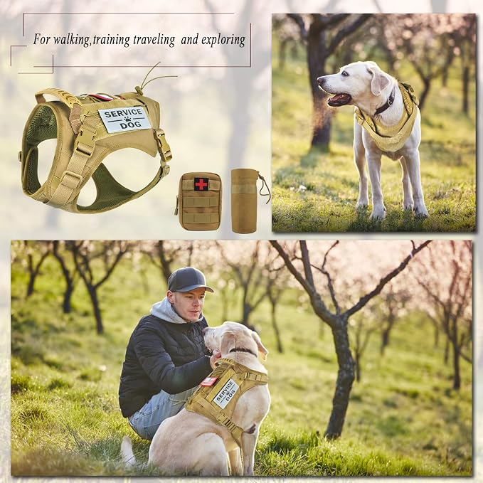 Tactical Dog Vest Training Outdoor Breathable Harness Military Pet Tactical Vest Detachable Pouches D Ring for Dog Leash
