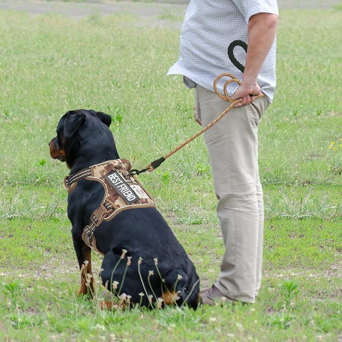 Beebiepet Heavy Duty Tactical Dog Harness for Small Dogs, No Pull Adjustable Pet Harness Reflective Service Training Easy Control Pet Vest Military K9 Working Dog Harnesses-X- Large, Desert Camo