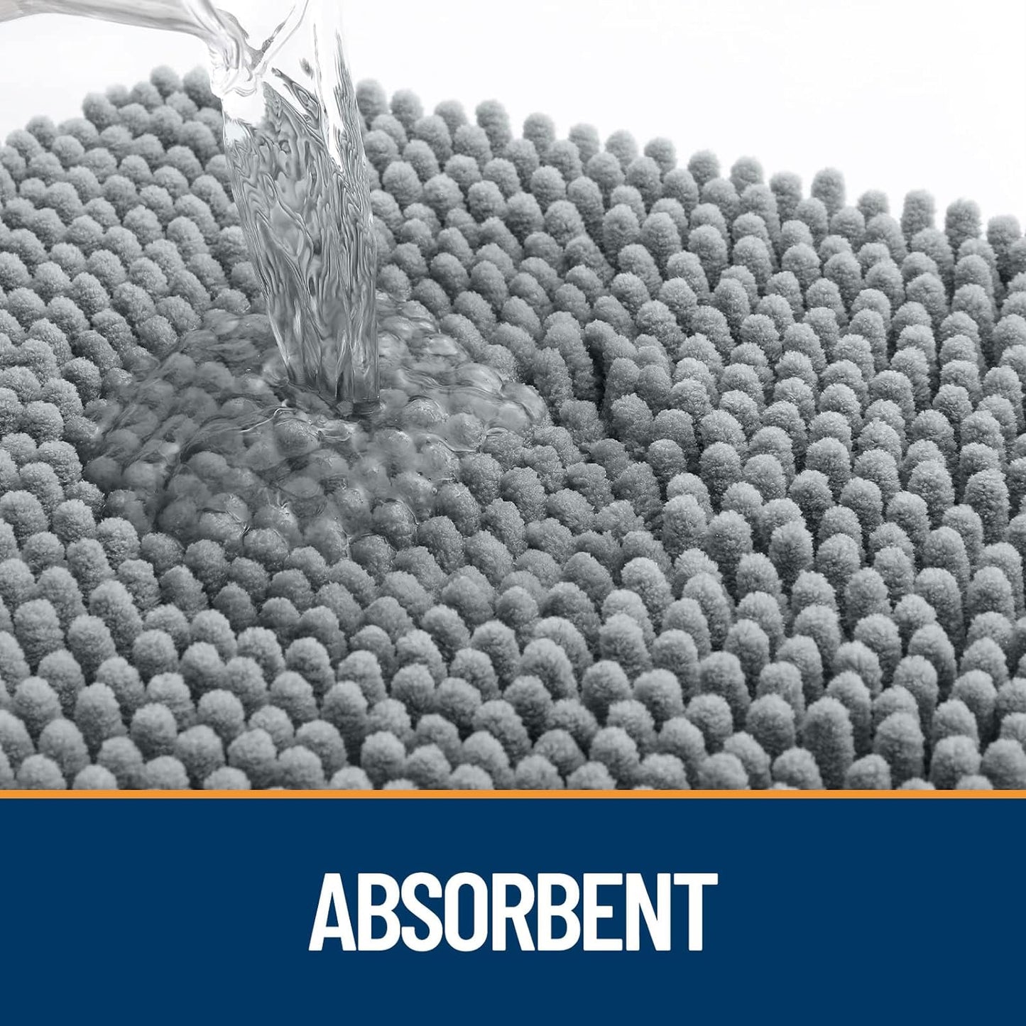 OLANLY Dog Door Mat for Muddy Paws 45x27, Absorbs Moisture and Dirt, Absorbent Non-Slip Washable Doormat, Quick Dry Chenille Mud Mat for Dogs, Entry Indoor Entryway Carpet for Inside Floor, Grey