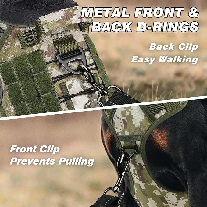 WINGOIN Tactical Dog Harness for Large Dogs,Heavy Duty No Pull Dog Harness | with Handle,Adjustable Reflective,Military K9 Style,Big Size Dog Vest,for German Shepherd,for Walking Training Hunting