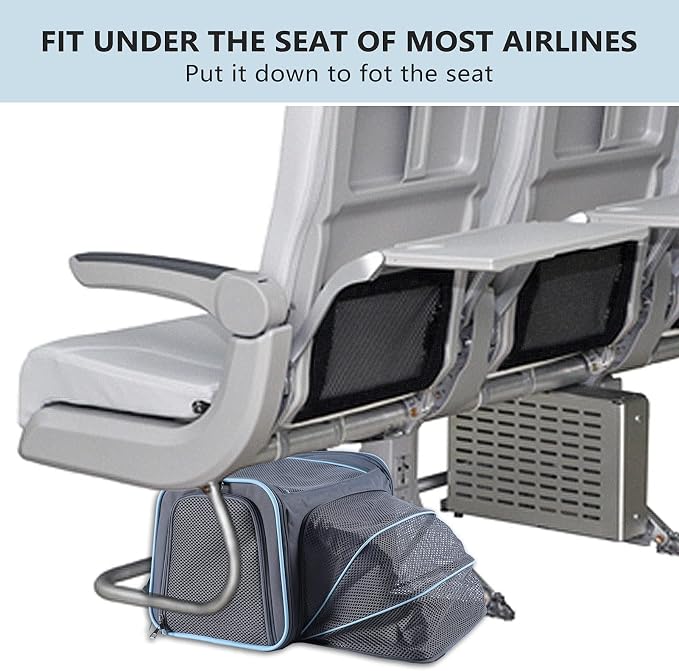 A4Pet Airline Approved Cat Carrier Dog Carriers, Soft-Sided Portable Pet Travel Washable Carrier for Cats
